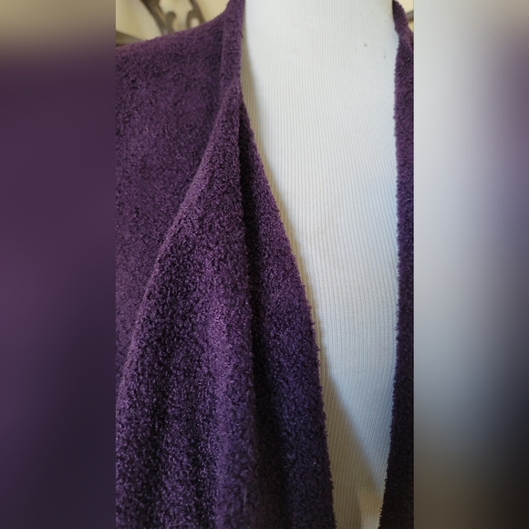Barefoot Dreams Cozy Chic Island Calypso Cardigan Purple Open Front Size L/XL - Picture 10 of 11